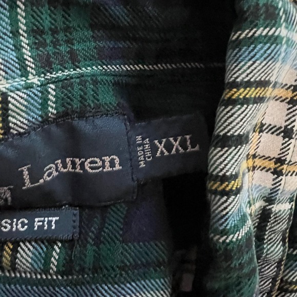Ralph Lauren Shirt Men XXL 2XL Green White Plaid Button Down Cabincore Gorpcore - Picture 6 of 8
